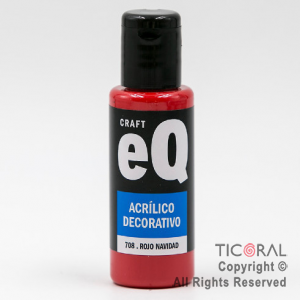 ACRIL.DECOR.EQ 708 ROJO NAVIDAD 50ML X 6 UNIDADES